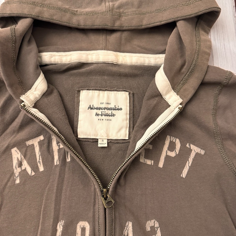 Abercrombie & Fitch‎ Hoodie Small Brown Zip Up Sweatshirt Authentic Women's - Picture 4 of 7